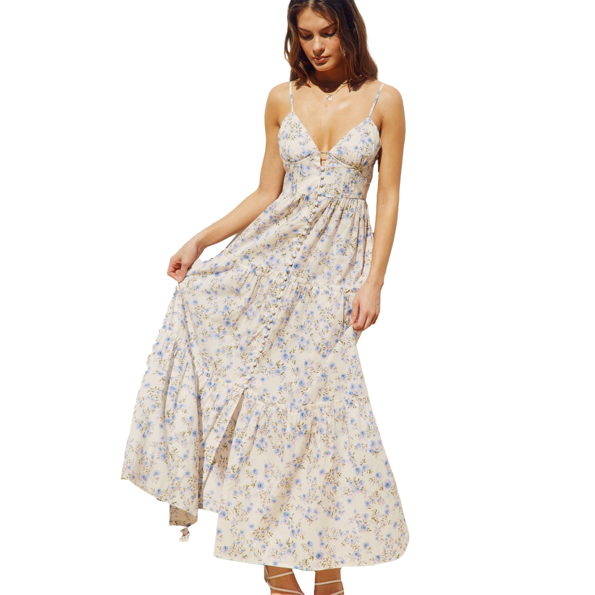 Lilac Floral Maxi Dress - Denny's
