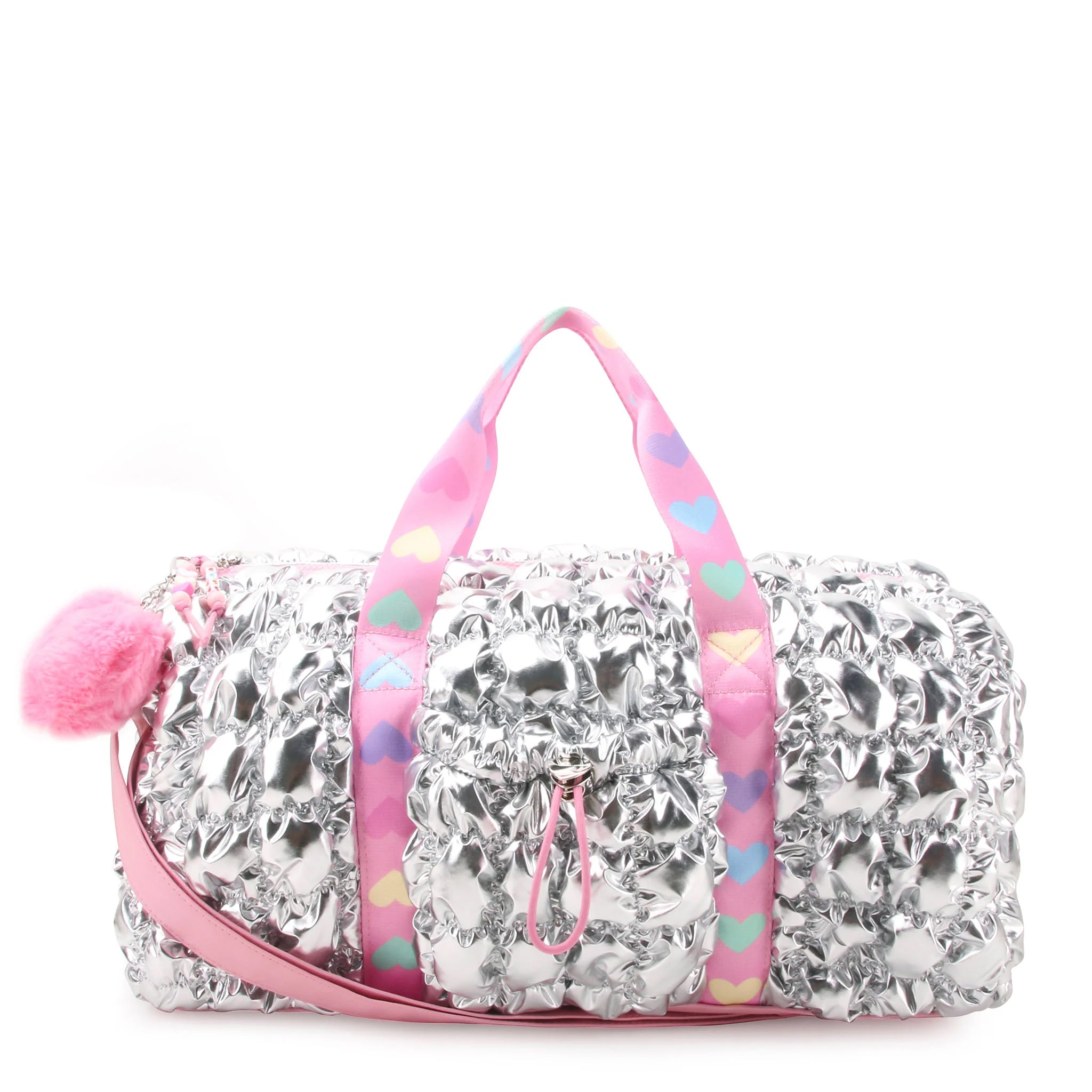 Silver Scrunch Heart Charm Duffle - Denny's