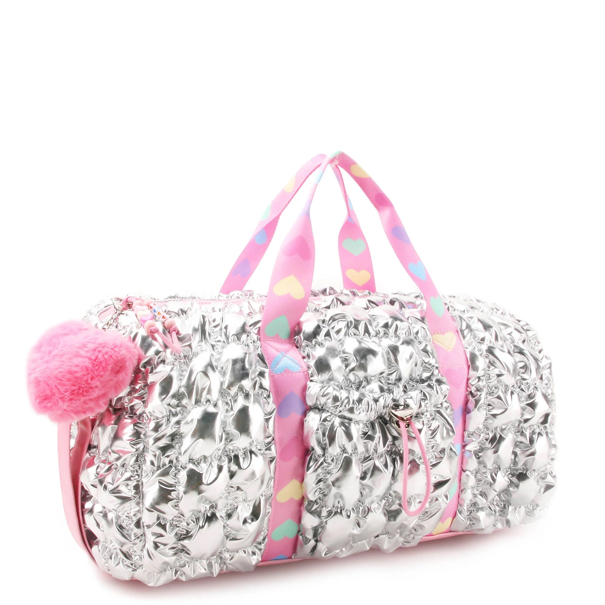 Silver Scrunch Heart Charm Duffle - Denny's