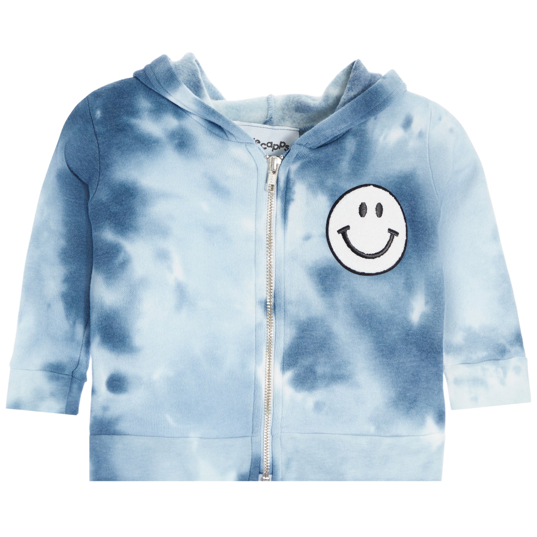 Chenille Smiley Tie Dye Zip Hoodie – Denny's X Lester's