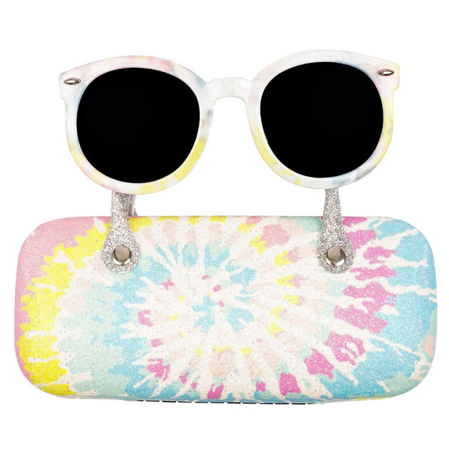 Bari Lynn Crystallized Square Sunglasses - White / Rainbow