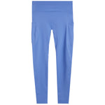 Light blue high-waisted leggings with side pockets, shown flat against a solid white background.