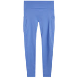 Light blue high-waisted leggings with side pockets, shown flat against a solid white background.