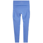 Light blue high-waisted athletic leggings with side pockets, shown flat against a white background.
