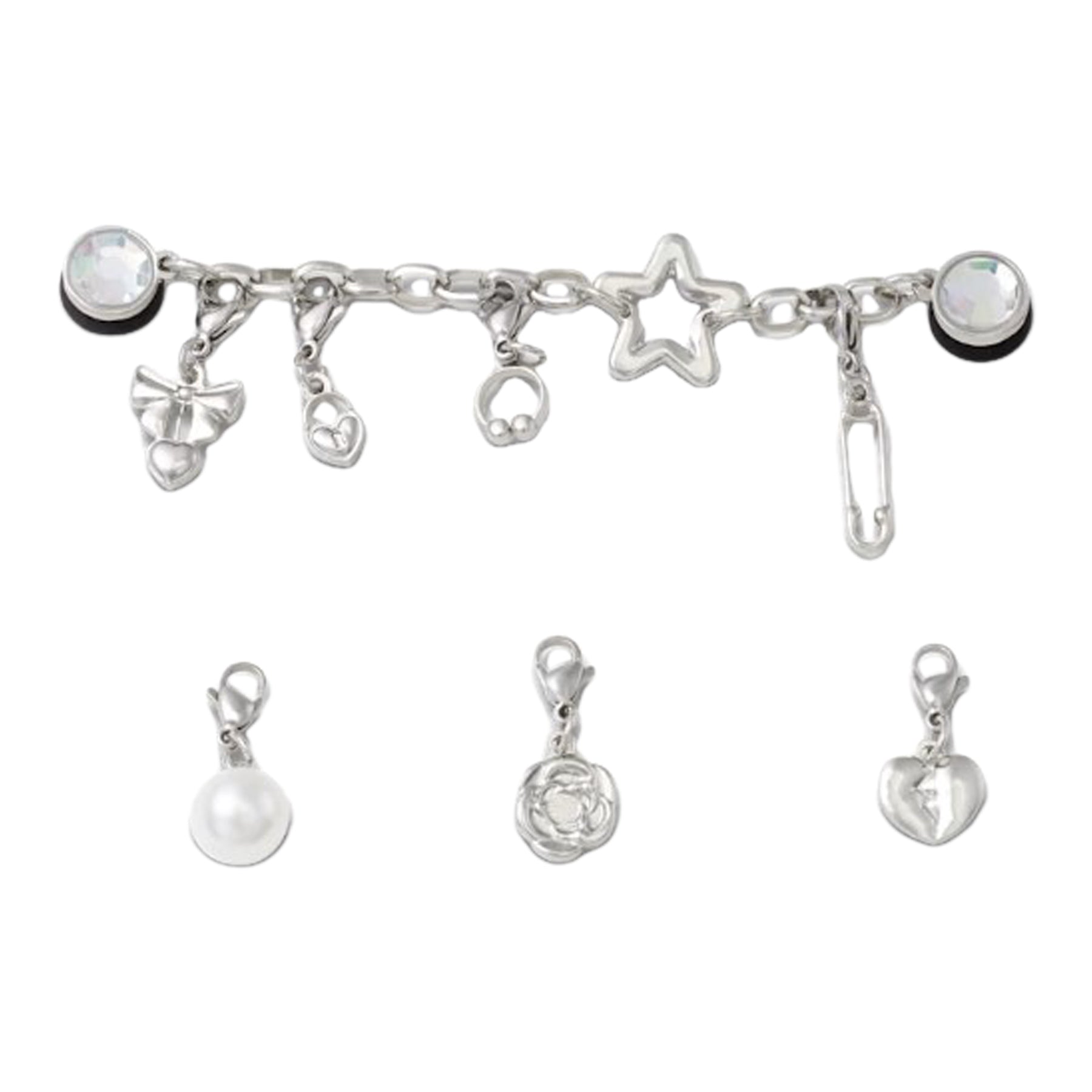 Punk Silver Charm Chain Set - Denny's