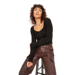 City Slicker Rib Long Sleeve Top - Denny's