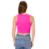 Full Zipper Wide Band Ribbed Tank - Denny's