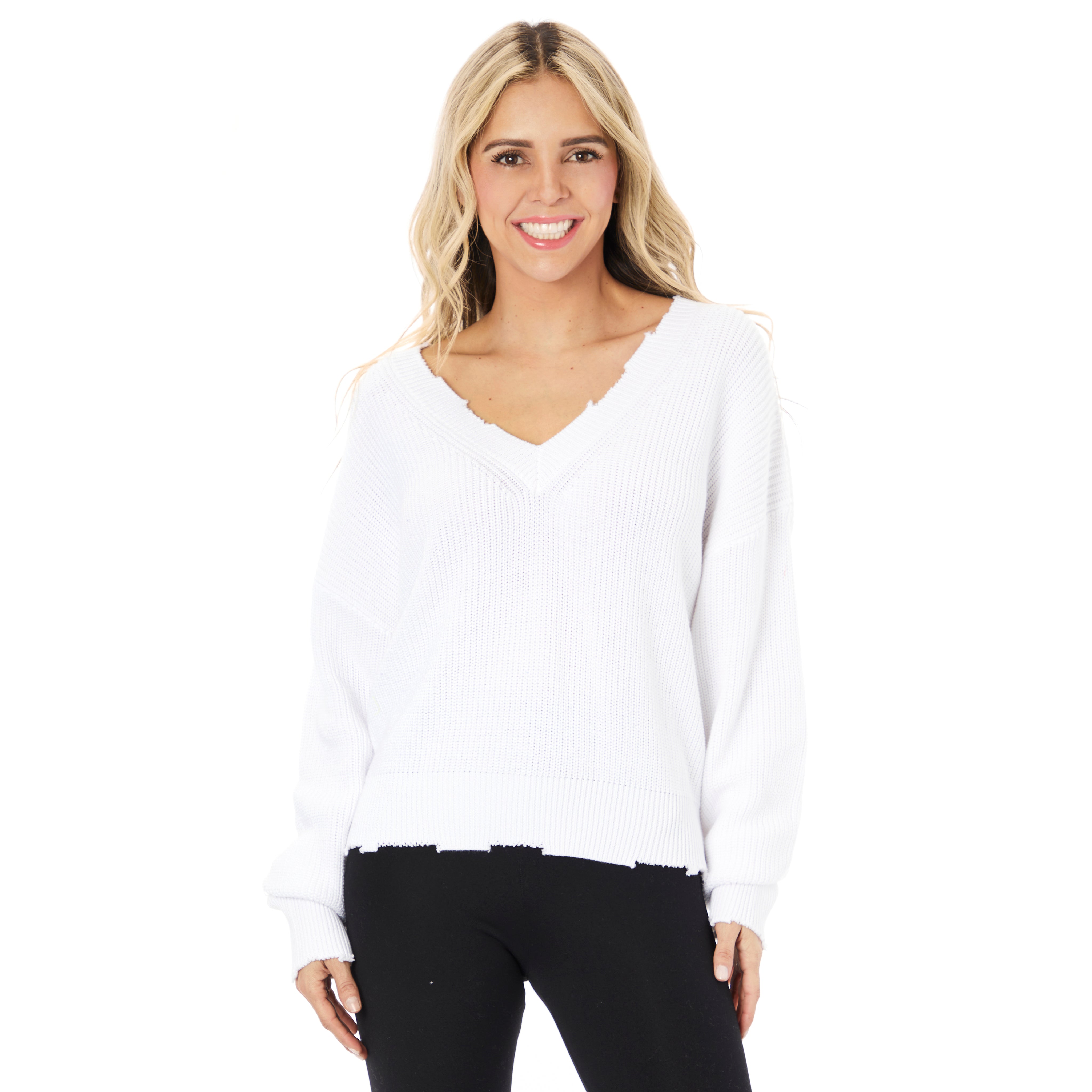 Distressed Vneck Sweater - Denny's