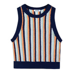 Krista Stripe Vertical Crochet Tank - Denny's
