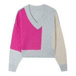 Noah Patched Cable Vneck Pullover - Denny's