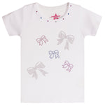 Multi Rhinestone Bows Tee - Denny's