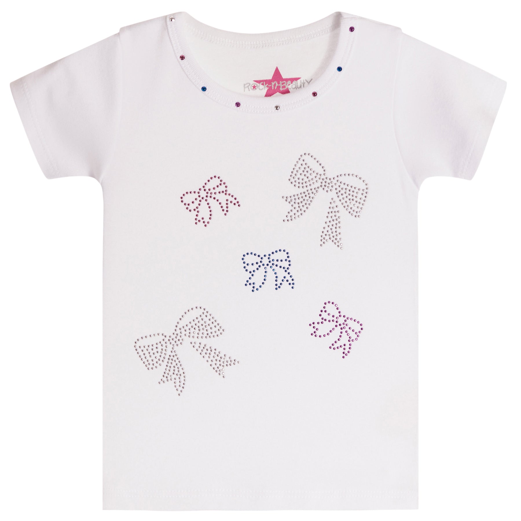 Multi Rhinestone Bows Tee - Denny's