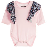 2pc Floral Ruffle Shoulder Onesie Set - Denny's
