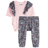 2pc Floral Ruffle Shoulder Onesie Set - Denny's