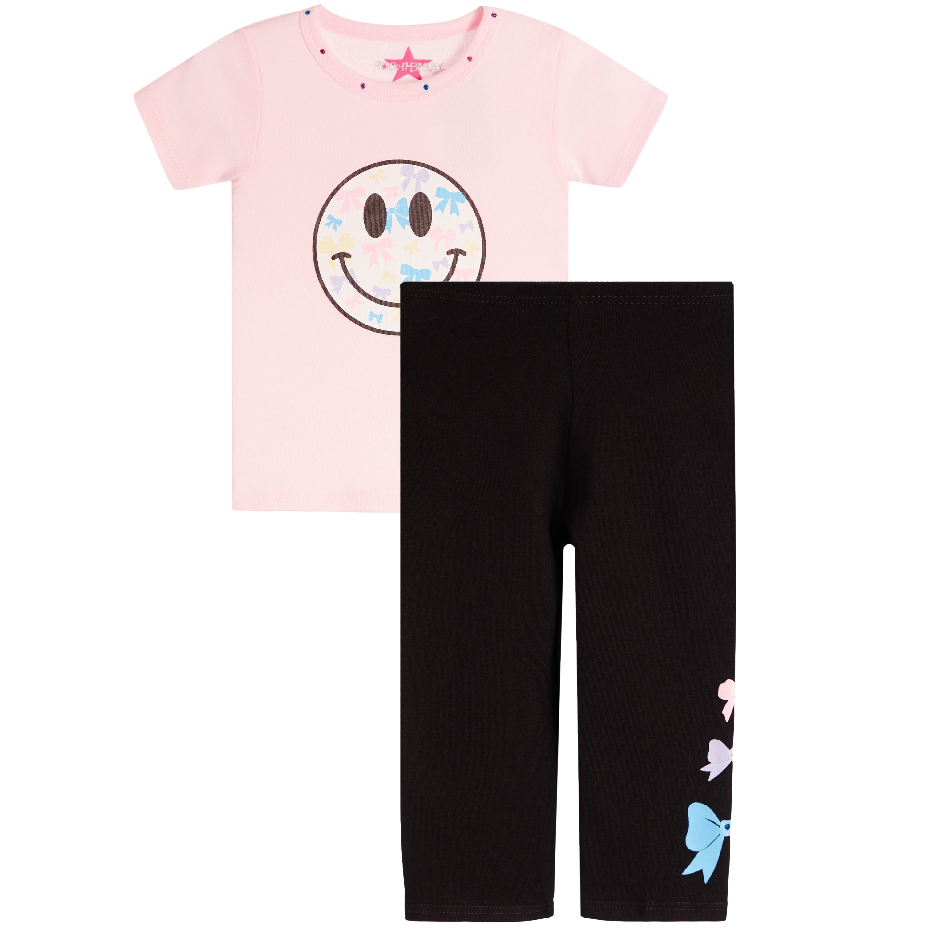 2pc Smiley Bows Legging Set - Denny's