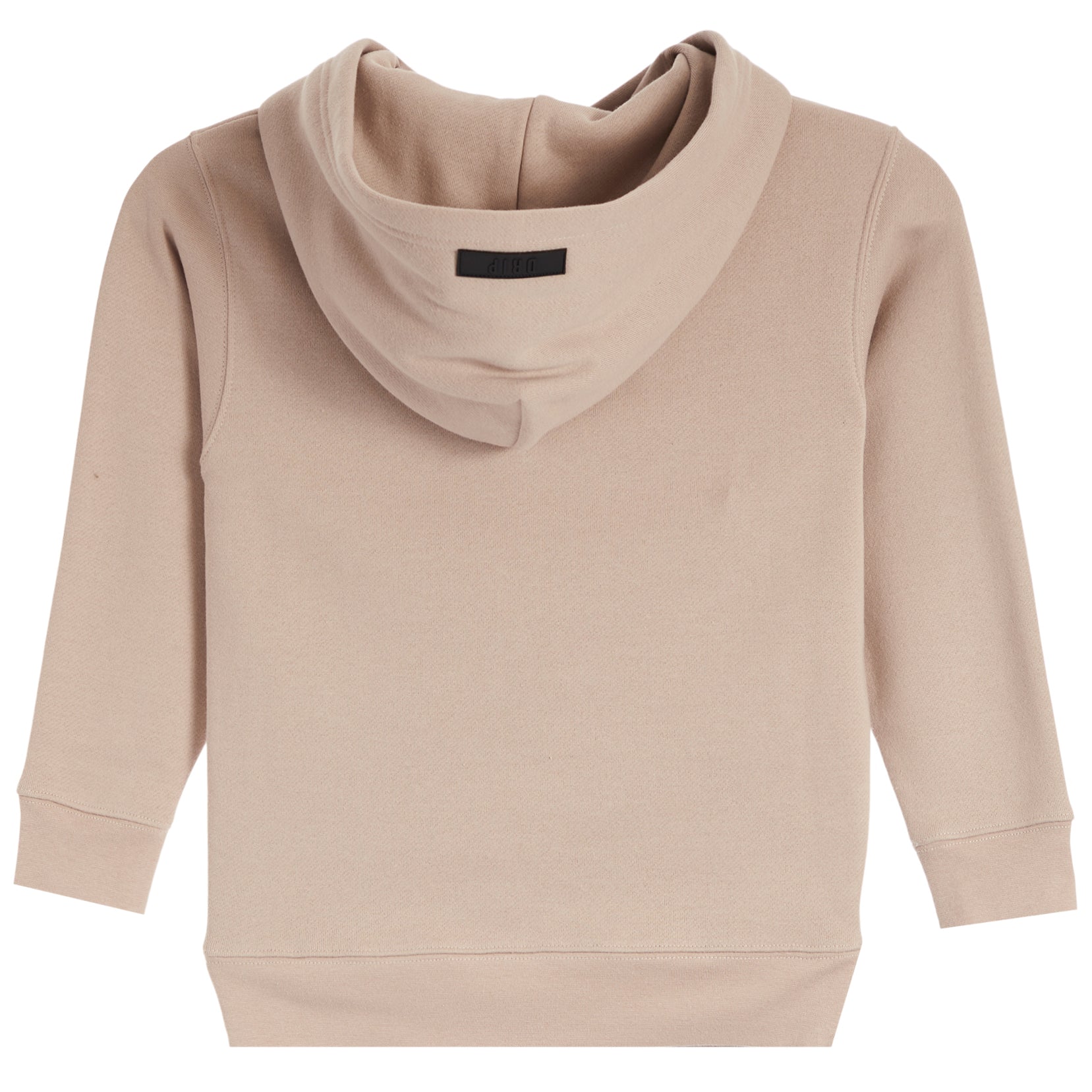 A light beige long-sleeve hoodie shown from the back on a plain white background.