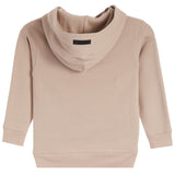 A light beige long-sleeve hoodie shown from the back on a plain white background.