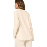 Zoey Brushed Rib Collared Long Sleeve Top - Denny's