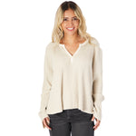 Gataway Notch Neck Rib Sweater - Denny's