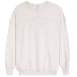 A light heather gray crewneck sweatshirt with long sleeves and ribbed cuffs and hem, shown flat against a white background.