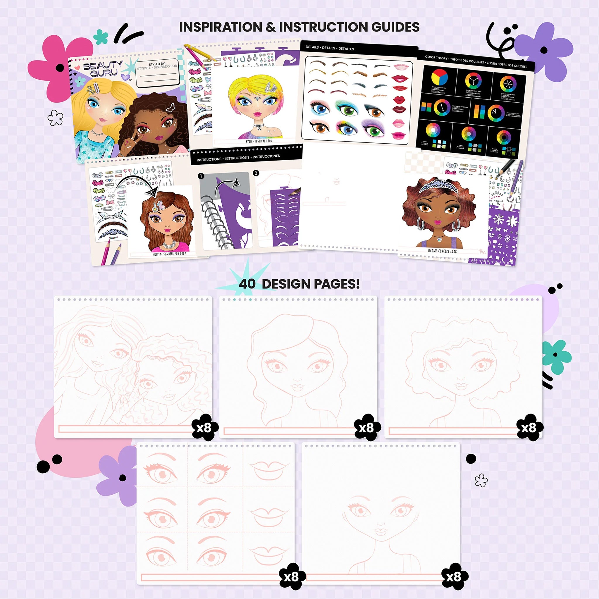 Beauty Guru Make Up & Hair Design Sketch Portfolio - Denny's