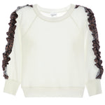 Leopard Hacci Ruffle Sleeve Sweatshirt - Denny's