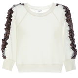 Leopard Hacci Ruffle Sleeve Sweatshirt - Denny's