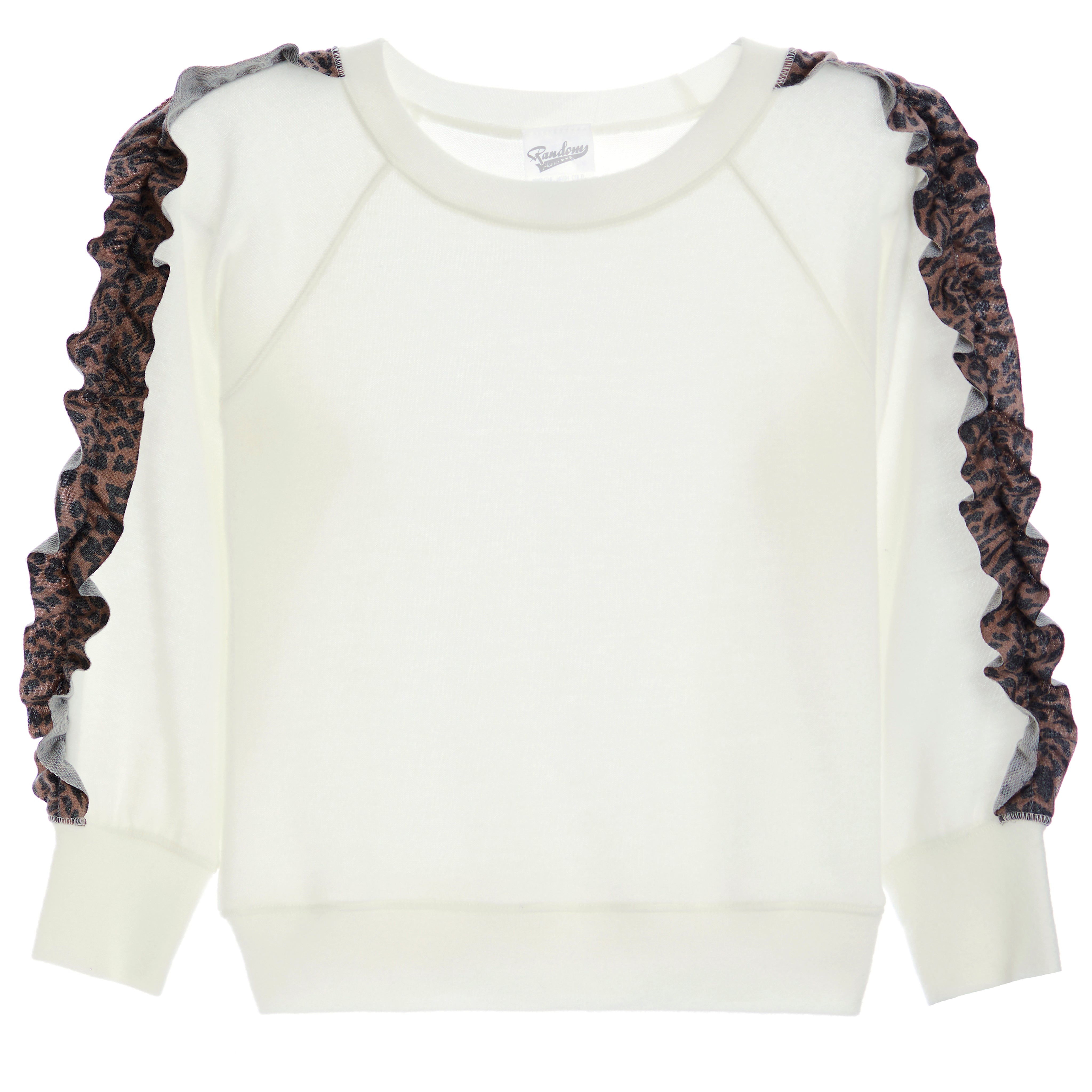 Leopard Hacci Ruffle Sleeve Sweatshirt - Denny's