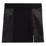 Faux Leather Front Panel Skirt - Denny's