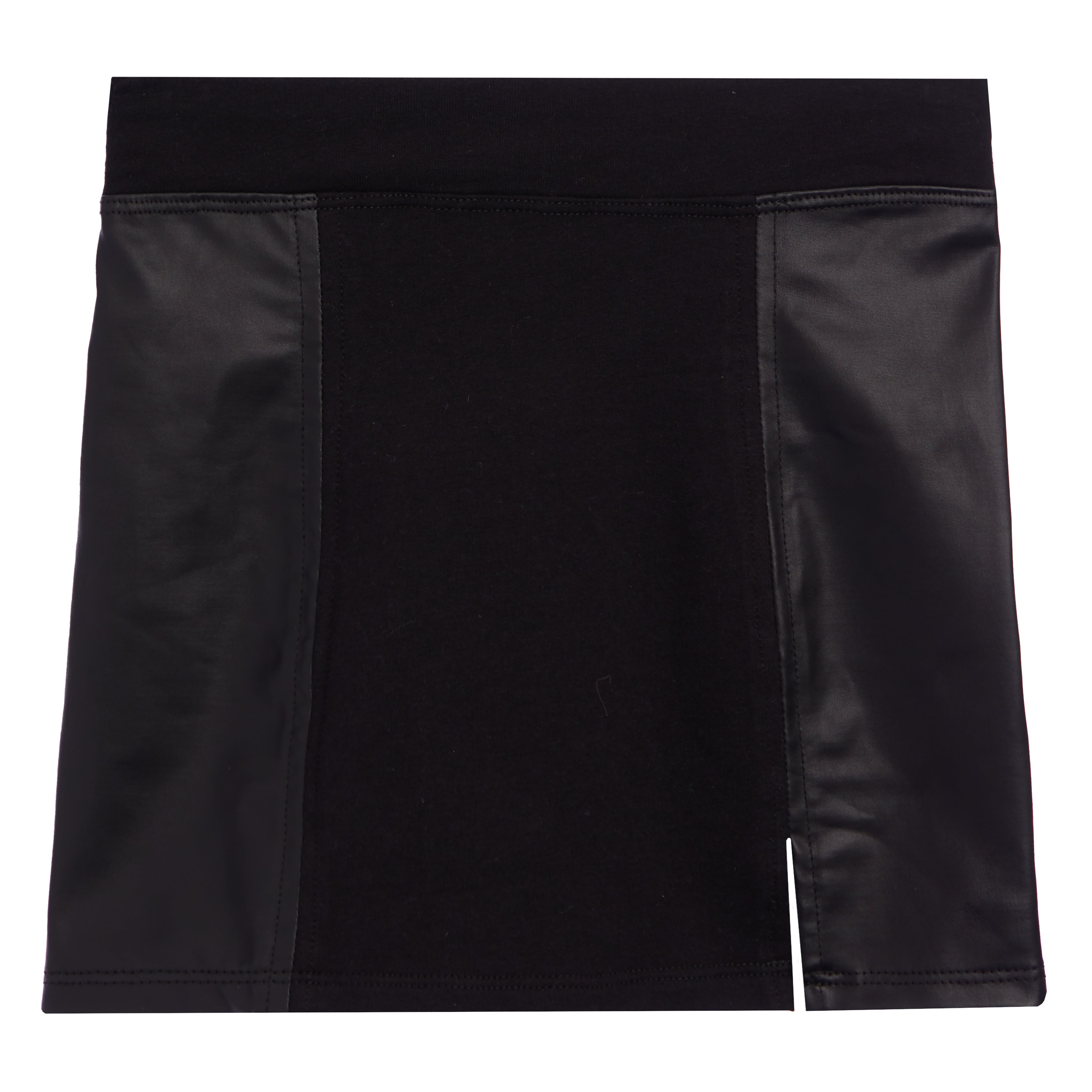 Faux Leather Front Panel Skirt - Denny's