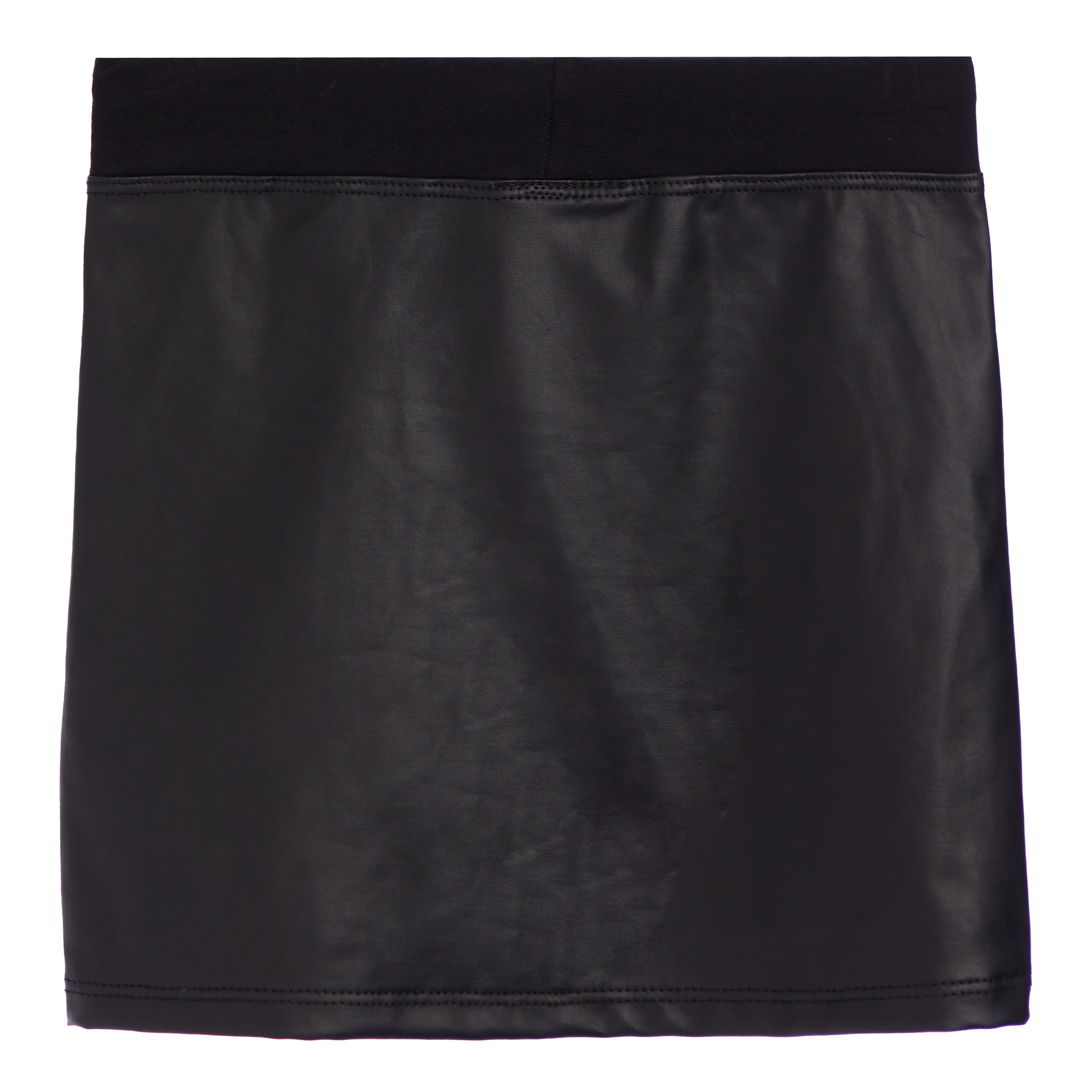 Faux Leather Front Panel Skirt - Denny's