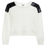 Leather Patch Shoulder Sweater - Denny's