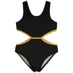 1pc Gold Trim Cut Out Bathing Suit - Denny's