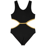1pc Gold Trim Cut Out Bathing Suit - Denny's