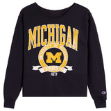 Michigan Off Shoulder Sweatshirt w/ Stones