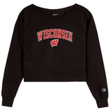 Wisconsin Off Shoulder Sweatshirt w/ Stones