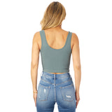 Ribbed V Crop Tank - Denny's