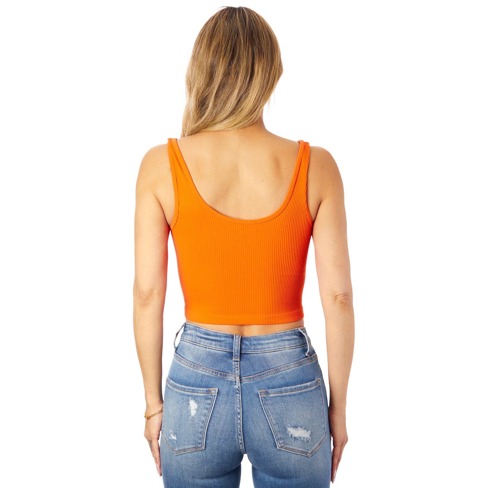 Ribbed V Crop Tank - Denny's