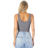 Ribbed V Crop Tank - Denny's