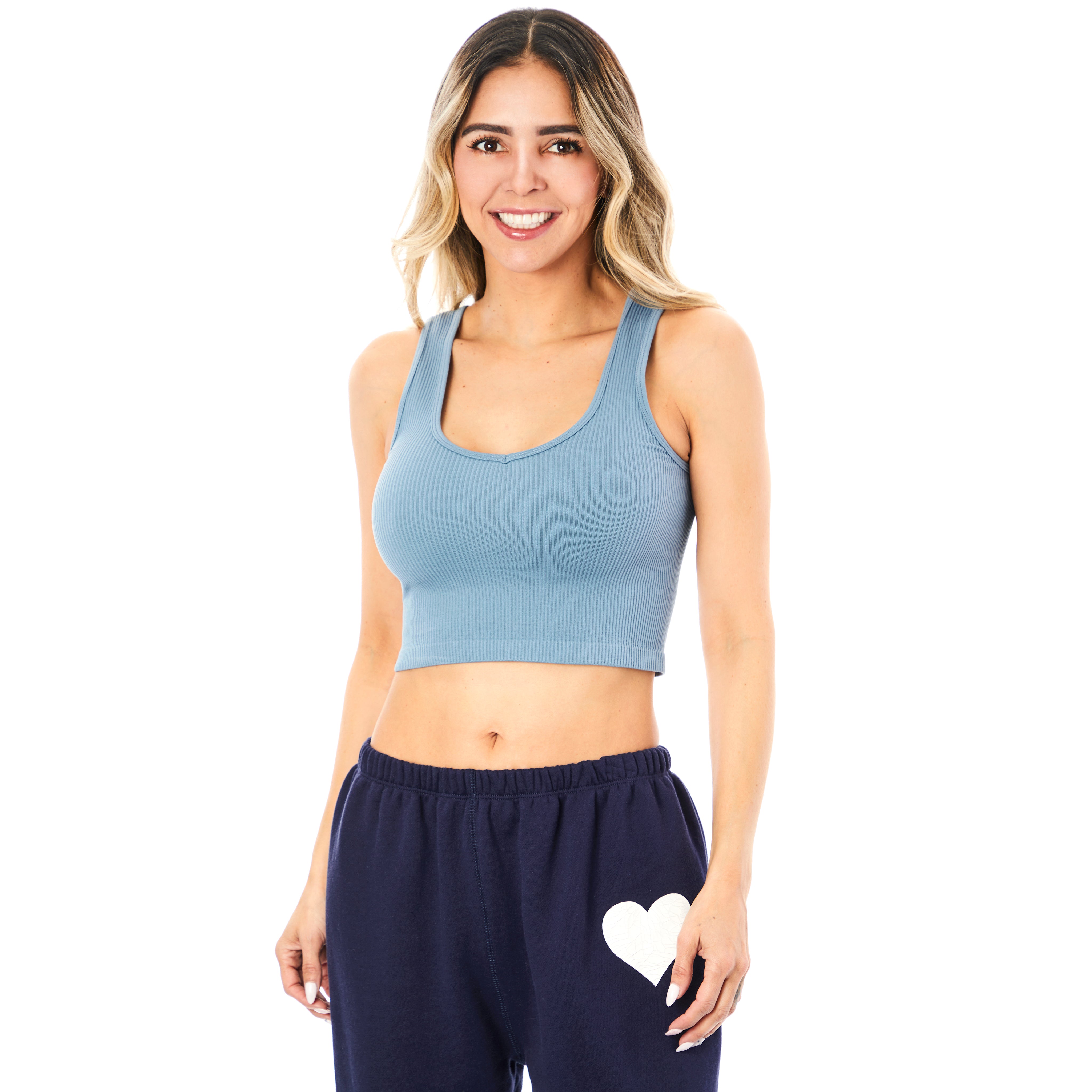 Ribbed V Crop Tank - Denny's