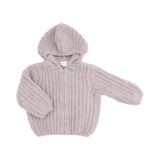 Chenille Hooded Jacket Striped Texture