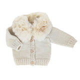 Faux Fur Collar Cardigan