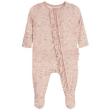 Daisies Ruffle Zipper Footie - Denny's