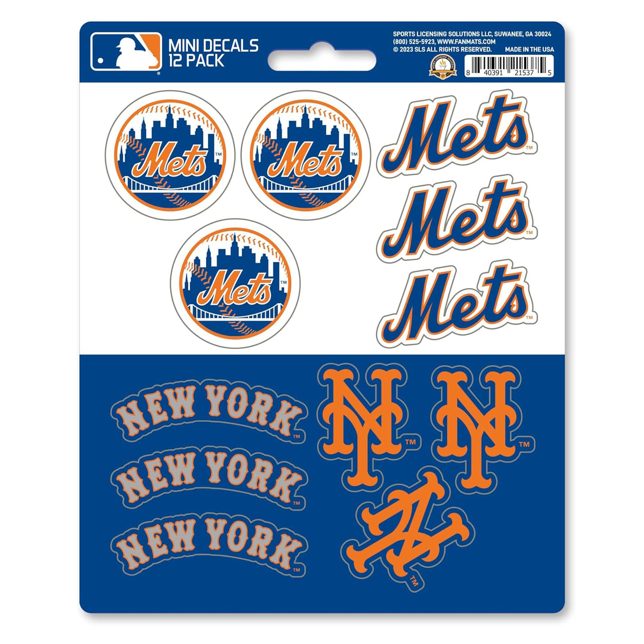 NY Mets 12pk Team Decals - Denny's