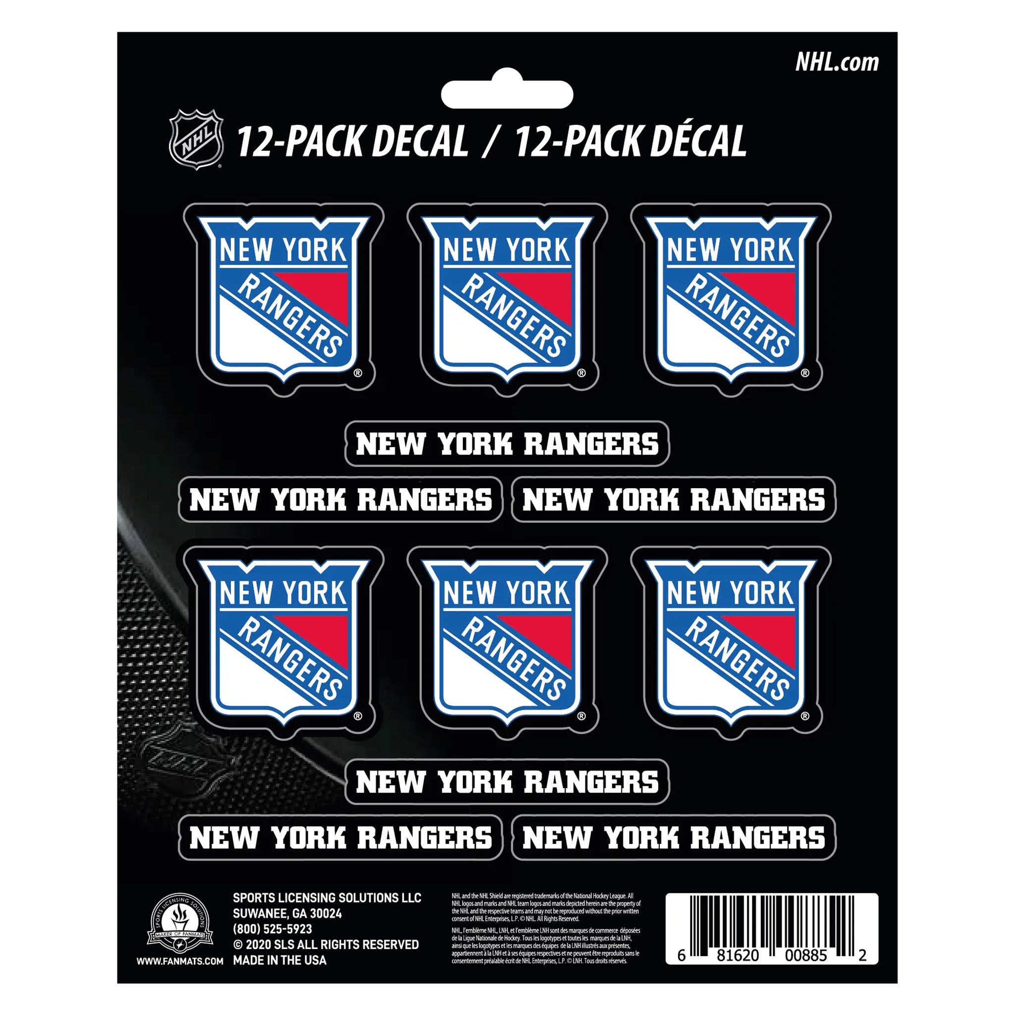 NY Rangers 12pk Team Decals - Denny's