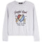A white long-sleeve crewneck sweatshirt featuring a colorful graphic print on the front. The graphic is inspired by the Grateful Dead, showing a cracked red and blue heart with a yellow lightning bolt, two teddy bears, and text reading 'Grateful Dead', 'July 15-71', '1988', and 'Live at the Great Bear Lake, Berkeley, California'.