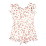 Flutter Sleeve Creme Bouquet Romper