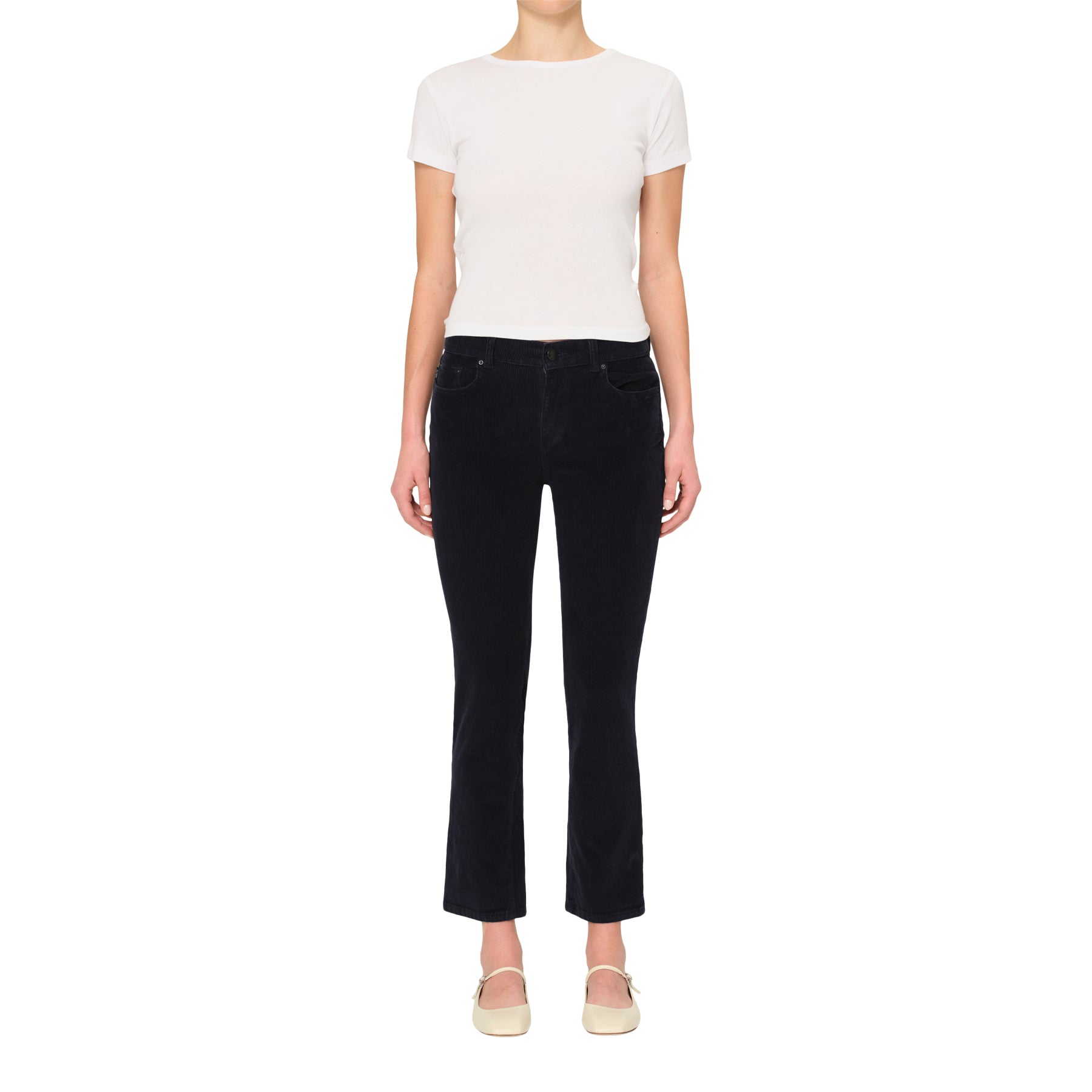 Mara Mid Rise Corduroy Straight Ankle - Denny's