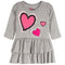 Multi Heart Patch French Terry Ruffle Dress - Denny's