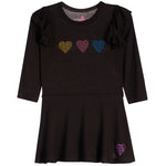 Stones Hearts Long Sleeve Ruffle Dress - Denny's